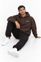 Unisex Men's and Women's Fall Forward Design Text Printed Oversize 3 Thread Hooded Sweatshirt - 4