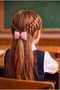 Gingham Fluffy Bow Rubber Buckle Pink - 2