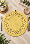 Decorative Single Placemat Patterned Tricot Model Round American Style Placemat Knitted Placemat Handmade Stylish Table Decoration Dining Table Breakfast Table Tableware Decor Home and Kitchen Accessory