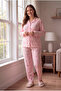 Suede Fabric Front Buttoned Plus Size Women's Pajama Set 2800 - 2