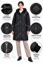 Women's Fixed Hooded Reversible Zippered Comfortable Fit Long Quilted Coat 8847 - 2
