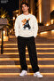 Men's Hoodie-Crew Neck Casual Regular Fit Sweatshirt with Teddy Bear Figure