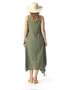 Sleeveless Çeşme Crew Neck Authentic Double Pocket Midi Length Poplin Summer Dress Khaki Hk - 2