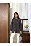 Suede Flowy Shirt with Birit Tie Front 0168 - Brown