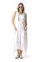 Sleeveless Çeşme Crew Neck Authentic Double Pocket Midi Length Poplin Summer Dress White Byz - 6