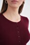 Mixray Buttoned Slim Fit Ribbed Knit Cardigan - 4