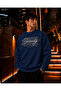 Men's Serenity Written and Tan Frame Detailed Crew Neck Casual Regular Fit Sweatshirt