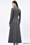 Long Sleeve Regular Knitted Dress with Zipper Pocket - 7