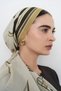 Chain pattern floss viscose shawl - oil green - 4