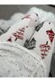 Ecru Christmas Tree Patterned Crew Neck Pajama Set - 5