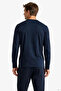 Men's Navy Blue Regular Fit Long Sleeve T-Shirt - 2
