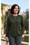 Self-Patterned Women's Knitwear Sweater with Stone Details