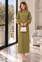 Turtleneck Knitwear Dress K3048 Oil Green - 3