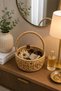 Decorative Knitted Basket with Handles (19X7 cm) |   Multi-Purpose Organizer & Candy Holder (12 Colors) - 2