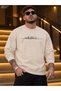 Men's Minimal Whatever Written Crew Neck Casual Regular Fit Sweatshirt