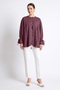 Ruffled sleeve shirt y0093 - purple - 2