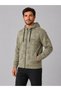 Men's Stone Color Washed Effect Hooded Zipper Sweatshirt - 2