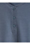 Indigo Henley Collar Long Sleeve Men's Pajama Top - 7