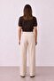 Women's Beige Wide Leg Pants - 5