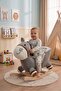 Educational Plush Rocking Horse with Wooden Legs Rocking Donkey