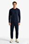 Men's Navy Blue Regular Fit Long Sleeve T-Shirt - 3