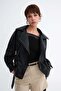Belted Faux Leather Jacket C3175