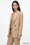Linen Blend Padded Double-Breasted Regular Jacket