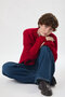 Buttoned knit cardigan red - 5