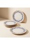 Kario 12 Piece Porcelain Serving and Cake Plate Set for 6 People - Guaranteed Click-Clack Design & Pattern - 4