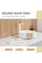 Glass Soap Dish 2 Pack, Bathroom Round Transparent Soap Holder, Soap Tray for Bathroom Countertop Kitchen Sink Glassware - 2