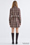 Beli Gathered Belted Zippered Regular Mini Dress - 5