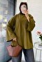 Premium Asymmetrical Cut Waist-Tie Blouse - Oil Green - 4