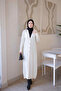 Cream Buttoned Mercerized Cardigan