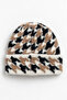 Women's Soft Furry Beret with Houndstooth Pattern - 3
