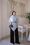 Gray Asymmetrical Cut Belted Soft Knit Sweater - 2