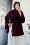 Premium Asymmetrical Cut Waist-Tie Blouse - Plum - 2
