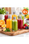 6 Pieces 100 ml Glass Ginger Shot Bottle – Mini Beverage Bottle with Silver Lid