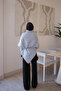 Gray Asymmetrical Cut Belted Soft Knit Sweater - 5