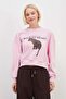 3 Threaded Tiger Print Oversize Sweatshirt - 5