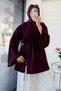 Premium Asymmetrical Cut Waist-Tie Blouse - Plum - 8