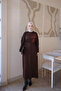 Brown Mercerized Floral Knit Dress