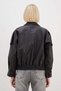 Zippered Double-Breasted Collared Buttoned Faux Leather Jacket - 8