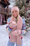 Pink Color Teddy Lamb Shoulder Shawl Scarf - 3