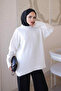 White Crew Neck Oversize Knit Sweater - 4