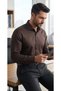 Long Sleeve Slim Fit Micro Satin Men's Shirt