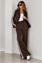 Buketli̇ Women's 3-Stripe Knitted Steel Fabric Jacket and Pants Two-Piece Set - 3