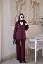Modest Two Piece Set - Burgundy - Long