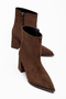 Zeva Vellora Women's Pointed Toe Heeled Boots Zippered Ankle Boots Thick Block Heel Daily Stylish Classic Boots - 3