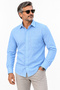 Men's 100% Cotton Shirt Relaxed Fit Single Pocket Long Sleeve Buttoned Bottom Collar 4 Seasons - 2