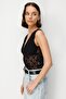 Mixray Women's Sleeveless Lace Cutout V-Neck Blouse - 5